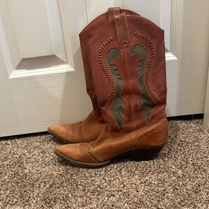 Women's Brown and Tan Heeled Boots